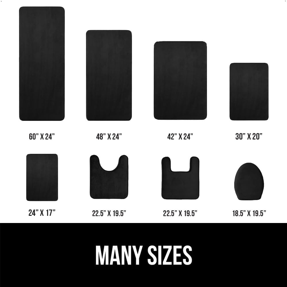 image:imageGORILLA GRIP Thick Memory Foam Toilet Rug for Bathroom U Shaped Washable Soft Absorbent Velvet Topside Floor Mats Machine Wash Cushioned Luxury Rugs for Bath Room 225x195 Graphite GrayBlack