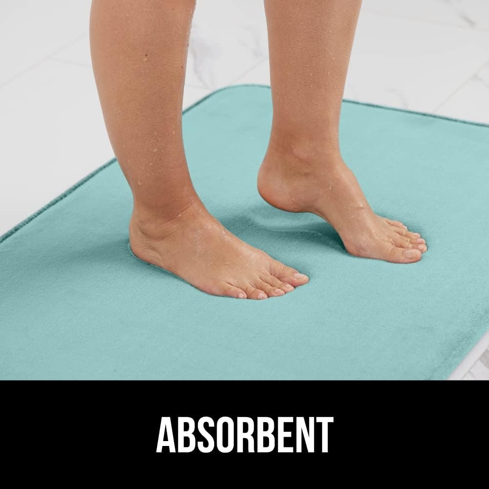 image:imageGORILLA GRIP Thick Memory Foam Toilet Rug for Bathroom U Shaped Washable Soft Absorbent Velvet Topside Floor Mats Machine Wash Cushioned Luxury Rugs for Bath Room 225x195 Graphite GraySeablue
