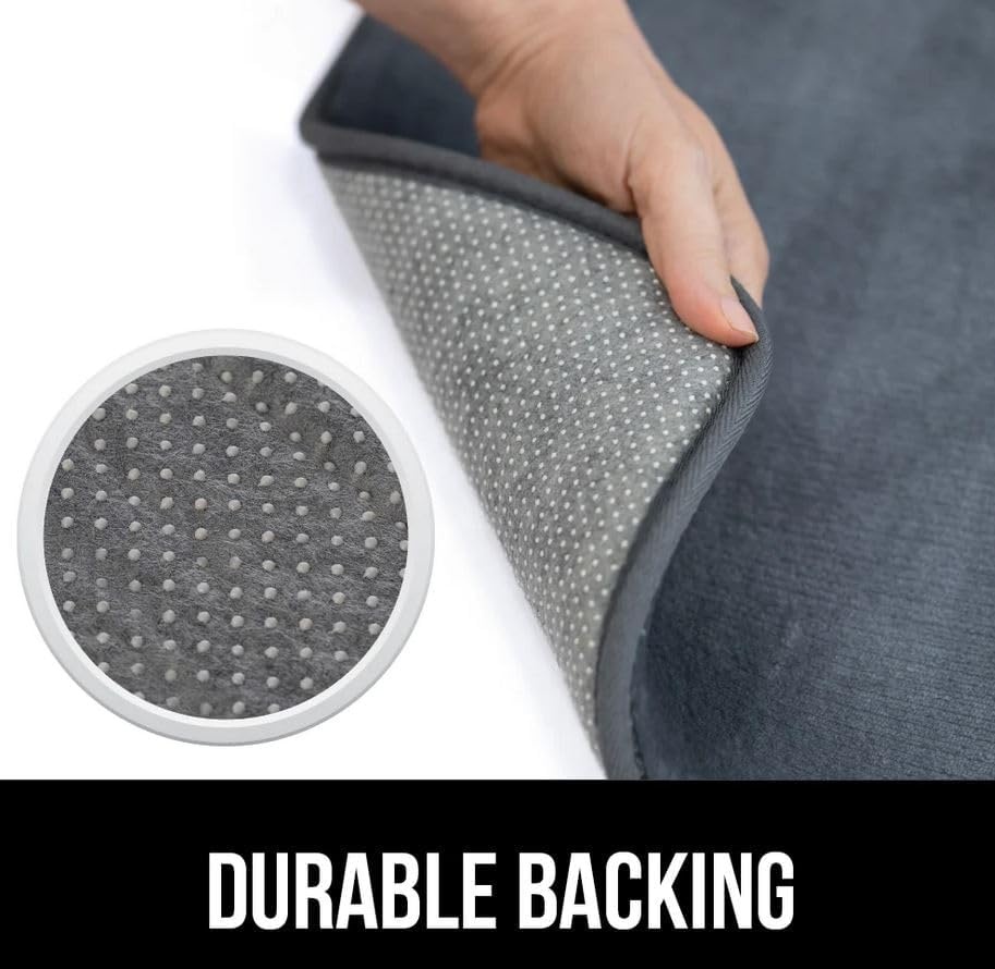image:imageGORILLA GRIP Thick Memory Foam Toilet Rug for Bathroom U Shaped Washable Soft Absorbent Velvet Topside Floor Mats Machine Wash Cushioned Luxury Rugs for Bath Room 225x195 Graphite GrayGraphite Gray
