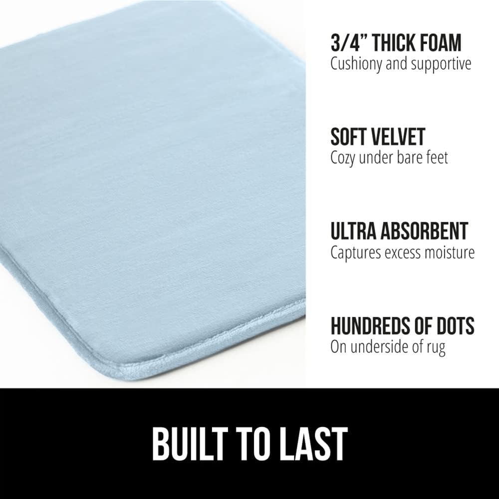 image:imageGORILLA GRIP Thick Memory Foam Toilet Rug for Bathroom U Shaped Washable Soft Absorbent Velvet Topside Floor Mats Machine Wash Cushioned Luxury Rugs for Bath Room 225x195 Graphite GrayLight Blue