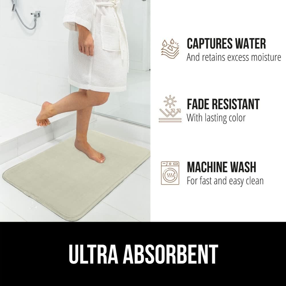 image:imageGORILLA GRIP Thick Memory Foam Toilet Rug for Bathroom U Shaped Washable Soft Absorbent Velvet Topside Floor Mats Machine Wash Cushioned Luxury Rugs for Bath Room 225x195 Graphite GraySage