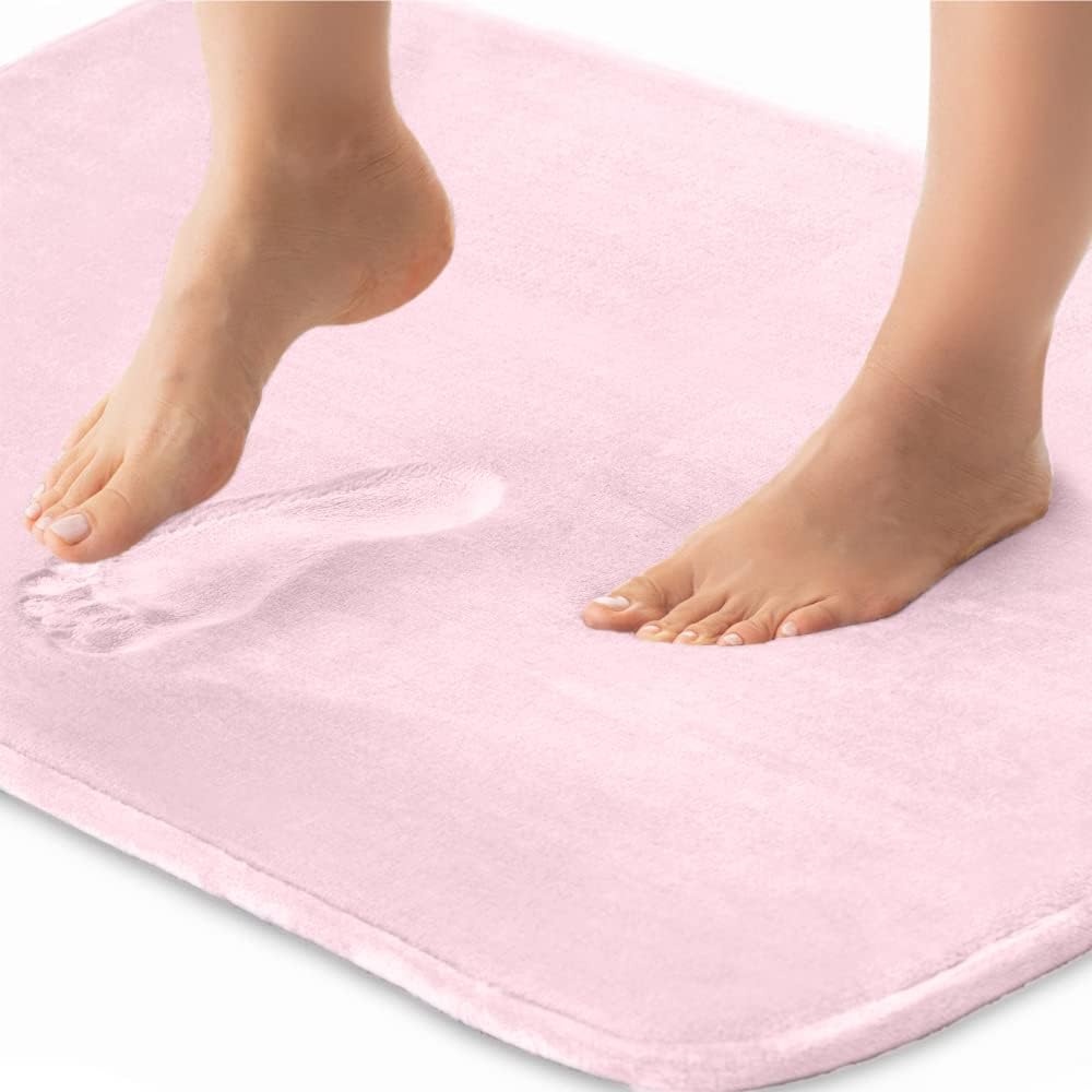 image:imageGORILLA GRIP Thick Memory Foam Toilet Rug for Bathroom U Shaped Washable Soft Absorbent Velvet Topside Floor Mats Machine Wash Cushioned Luxury Rugs for Bath Room 225x195 Graphite GrayPink