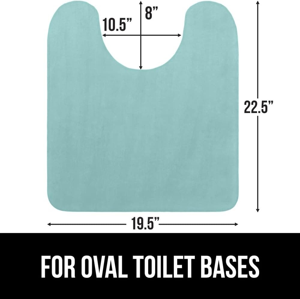 image:imageGORILLA GRIP Thick Memory Foam Toilet Rug for Bathroom U Shaped Washable Soft Absorbent Velvet Topside Floor Mats Machine Wash Cushioned Luxury Rugs for Bath Room 225x195 Graphite GraySeablue