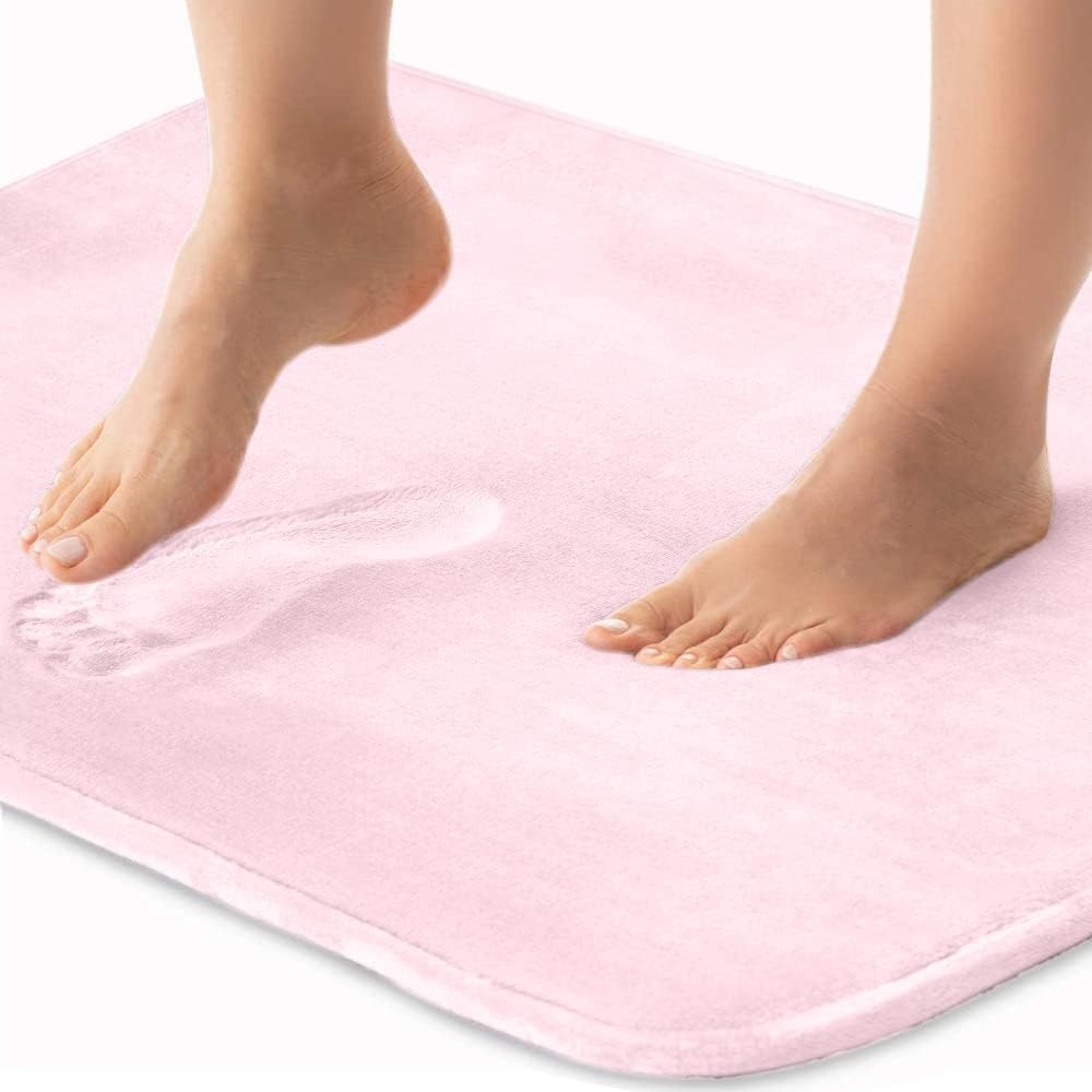 image:imageGORILLA GRIP Thick Memory Foam Toilet Rug for Bathroom U Shaped Washable Soft Absorbent Velvet Topside Floor Mats Machine Wash Cushioned Luxury Rugs for Bath Room 225x195 Graphite GrayPink