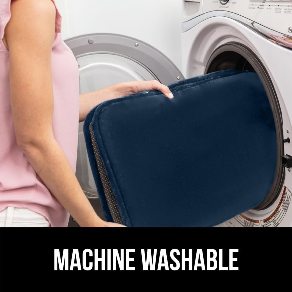 image:imageGORILLA GRIP Thick Memory Foam Toilet Rug for Bathroom U Shaped Washable Soft Absorbent Velvet Topside Floor Mats Machine Wash Cushioned Luxury Rugs for Bath Room 225x195 Graphite GrayNavy