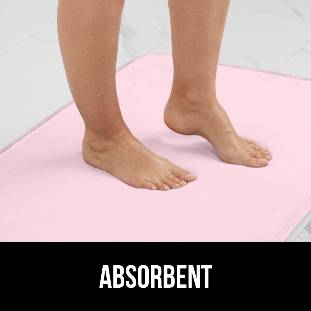 image:imageGORILLA GRIP Thick Memory Foam Toilet Rug for Bathroom U Shaped Washable Soft Absorbent Velvet Topside Floor Mats Machine Wash Cushioned Luxury Rugs for Bath Room 225x195 Graphite GrayPink