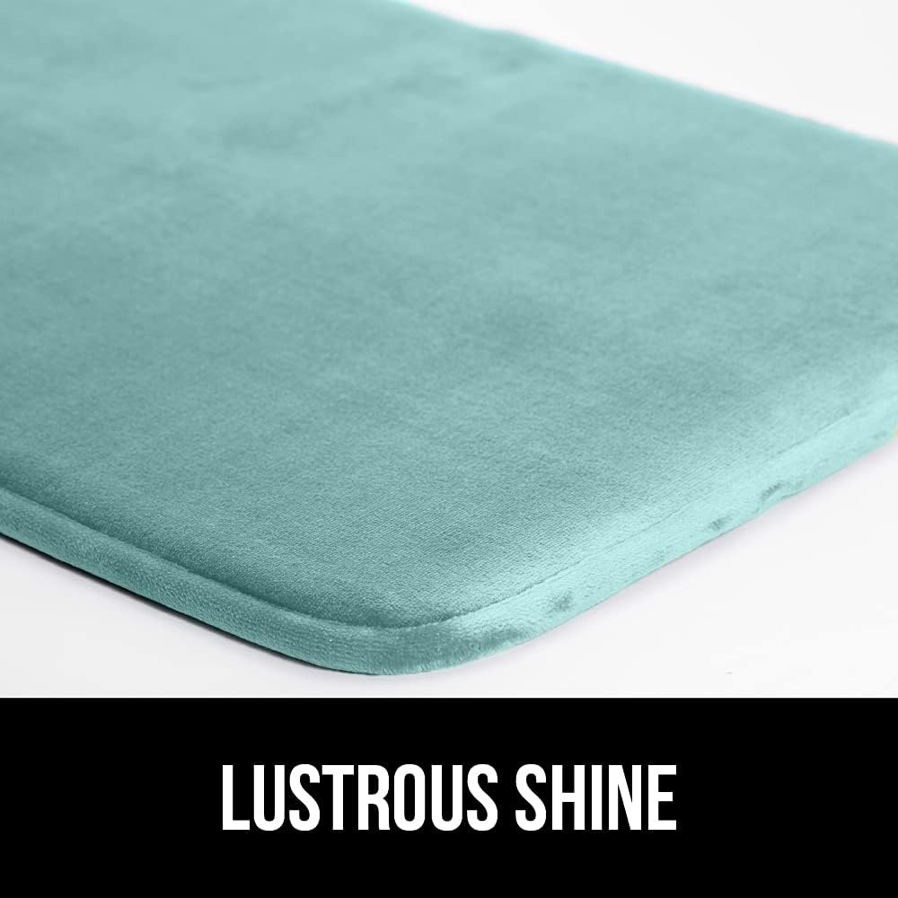 image:imageGORILLA GRIP Thick Memory Foam Toilet Rug for Bathroom U Shaped Washable Soft Absorbent Velvet Topside Floor Mats Machine Wash Cushioned Luxury Rugs for Bath Room 225x195 Graphite GraySeablue