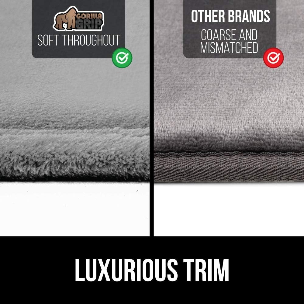 image:imageGORILLA GRIP Thick Memory Foam Toilet Rug for Bathroom U Shaped Washable Soft Absorbent Velvet Topside Floor Mats Machine Wash Cushioned Luxury Rugs for Bath Room 225x195 Graphite GrayPink