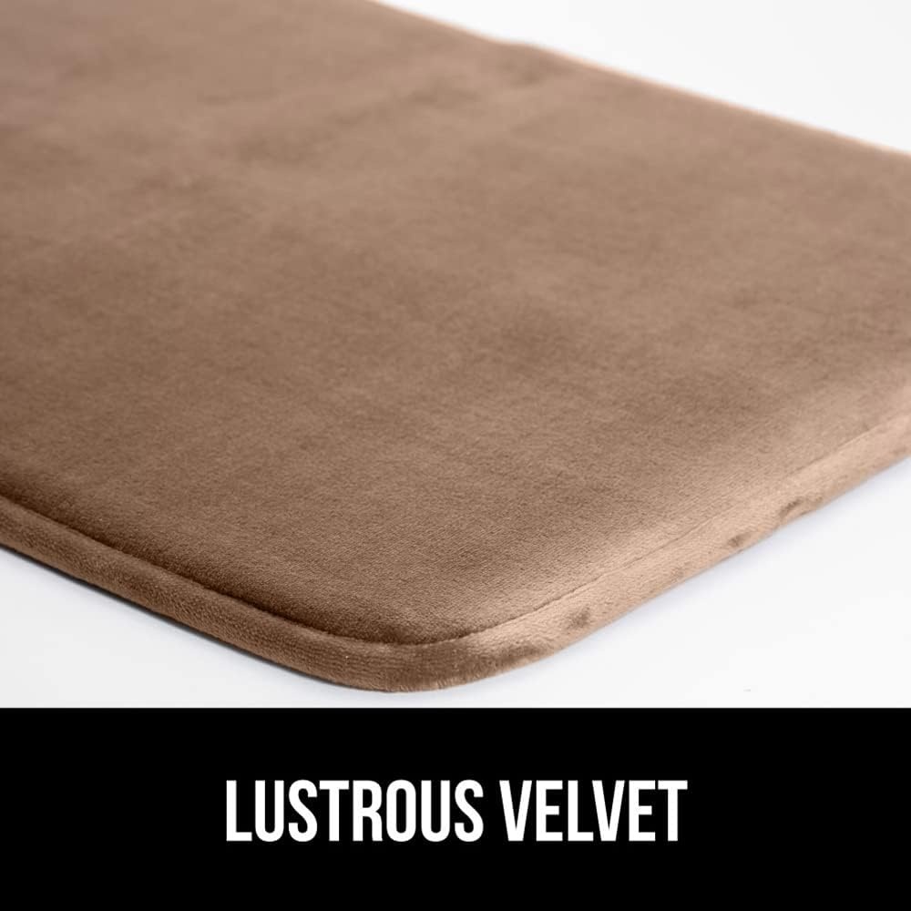 image:imageGORILLA GRIP Thick Memory Foam Toilet Rug for Bathroom U Shaped Washable Soft Absorbent Velvet Topside Floor Mats Machine Wash Cushioned Luxury Rugs for Bath Room 225x195 Graphite GrayTaupe