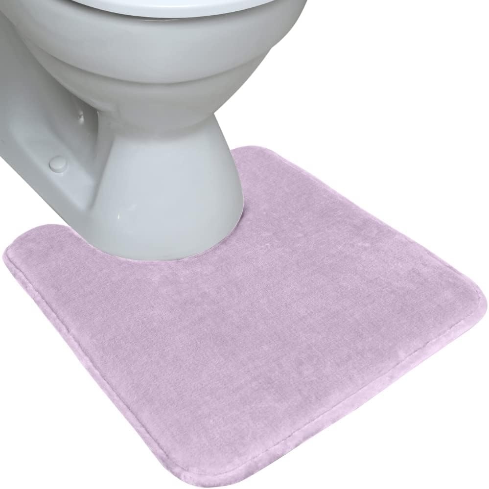 image:imageGORILLA GRIP Thick Memory Foam Toilet Rug for Bathroom U Shaped Washable Soft Absorbent Velvet Topside Floor Mats Machine Wash Cushioned Luxury Rugs for Bath Room 225x195 Graphite GraySoft Purple