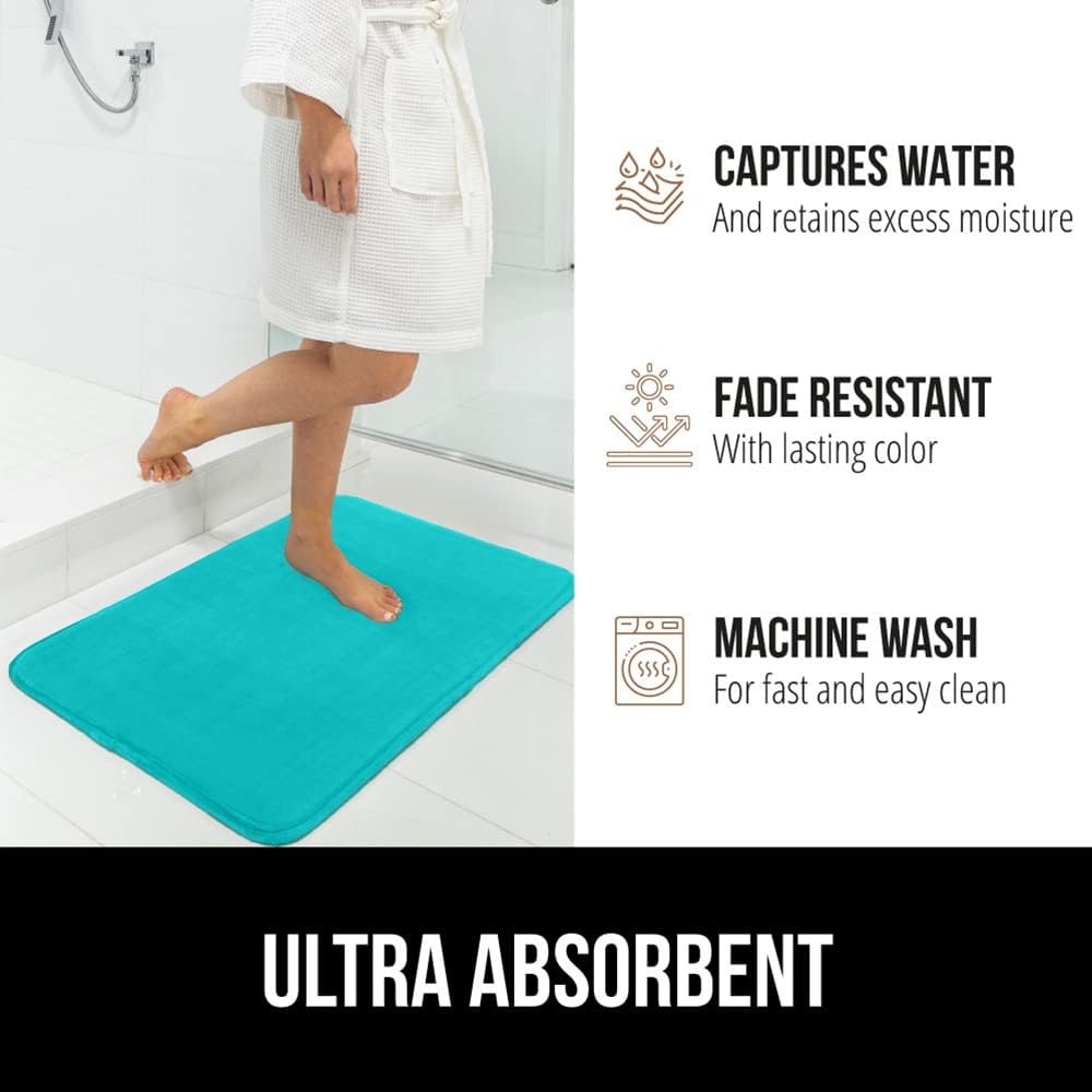 image:imageGORILLA GRIP Thick Memory Foam Toilet Rug for Bathroom U Shaped Washable Soft Absorbent Velvet Topside Floor Mats Machine Wash Cushioned Luxury Rugs for Bath Room 225x195 Graphite GrayTurquoise