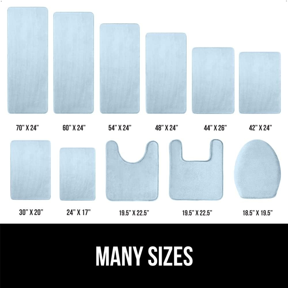 image:imageGORILLA GRIP Thick Memory Foam Toilet Rug for Bathroom U Shaped Washable Soft Absorbent Velvet Topside Floor Mats Machine Wash Cushioned Luxury Rugs for Bath Room 225x195 Graphite GrayLight Blue