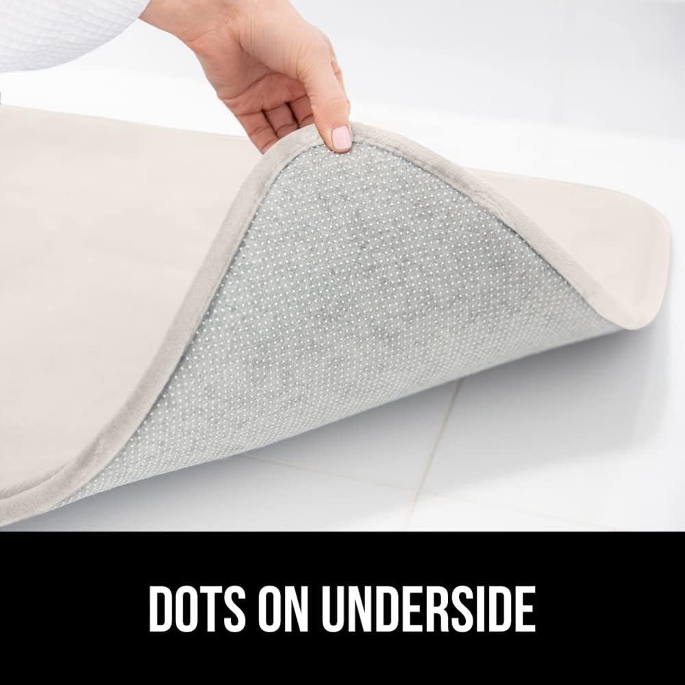 image:imageGORILLA GRIP Thick Memory Foam Toilet Rug for Bathroom U Shaped Washable Soft Absorbent Velvet Topside Floor Mats Machine Wash Cushioned Luxury Rugs for Bath Room 225x195 Graphite GrayCream