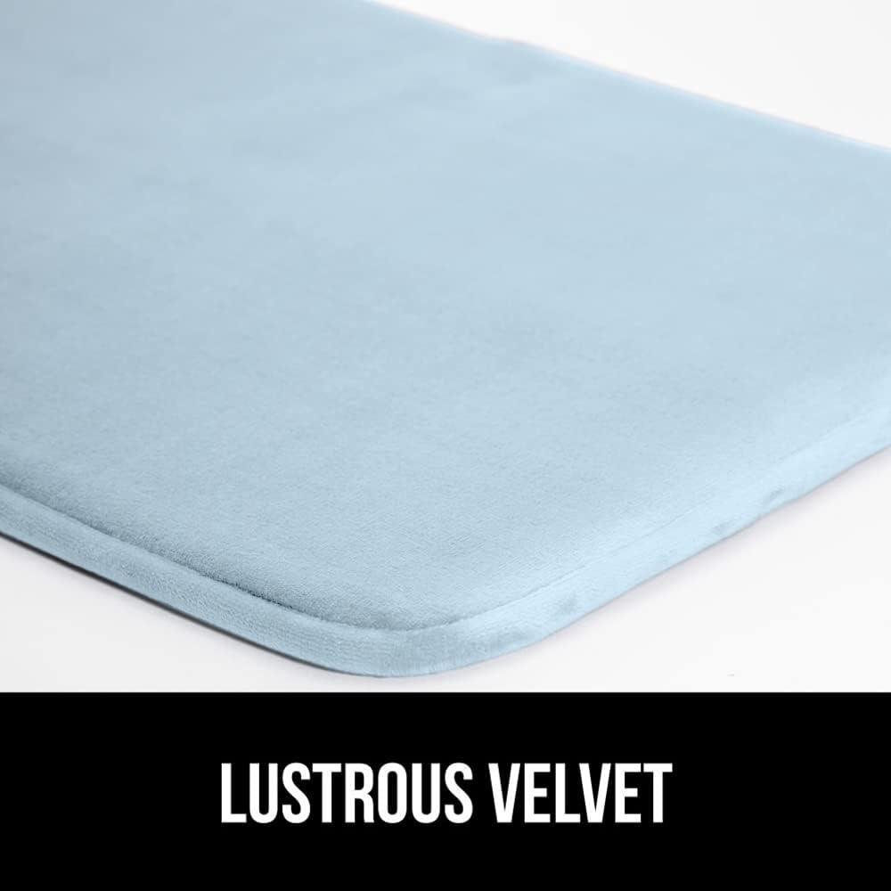 image:imageGORILLA GRIP Thick Memory Foam Toilet Rug for Bathroom U Shaped Washable Soft Absorbent Velvet Topside Floor Mats Machine Wash Cushioned Luxury Rugs for Bath Room 225x195 Graphite GrayLight Blue