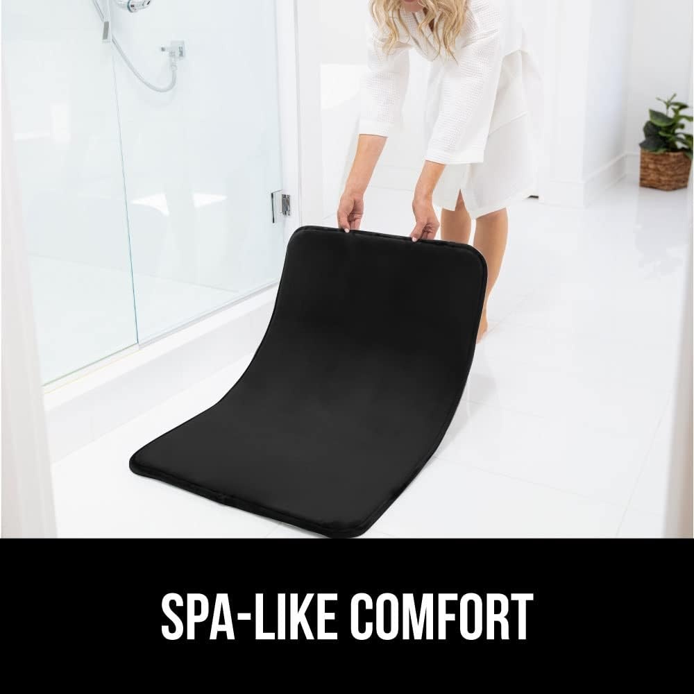 image:imageGORILLA GRIP Thick Memory Foam Toilet Rug for Bathroom U Shaped Washable Soft Absorbent Velvet Topside Floor Mats Machine Wash Cushioned Luxury Rugs for Bath Room 225x195 Graphite GrayBlack