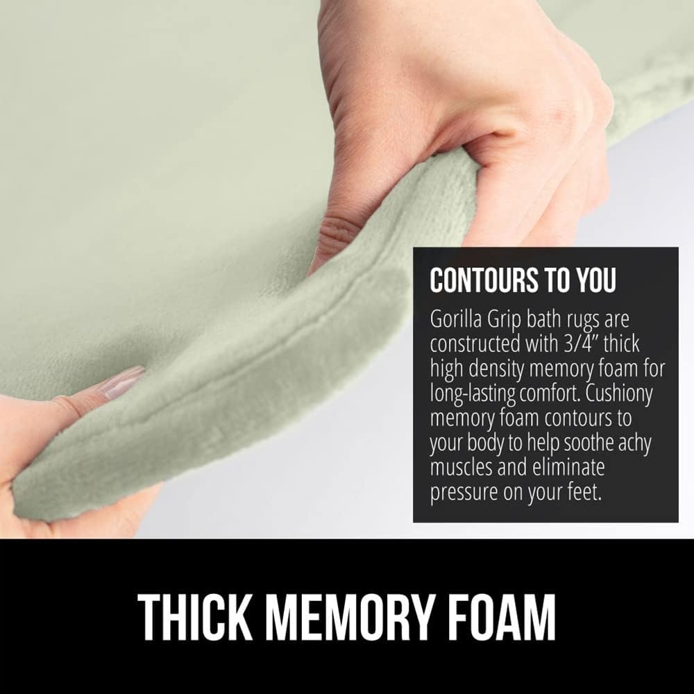 image:imageGORILLA GRIP Thick Memory Foam Toilet Rug for Bathroom U Shaped Washable Soft Absorbent Velvet Topside Floor Mats Machine Wash Cushioned Luxury Rugs for Bath Room 225x195 Graphite GraySage