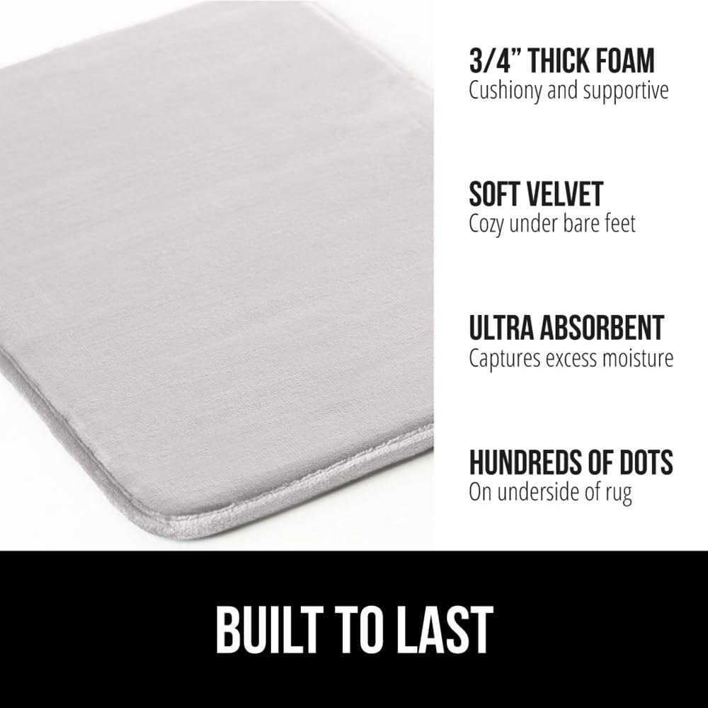 image:imageGORILLA GRIP Thick Memory Foam Toilet Rug for Bathroom U Shaped Washable Soft Absorbent Velvet Topside Floor Mats Machine Wash Cushioned Luxury Rugs for Bath Room 225x195 Graphite GrayLight Gray