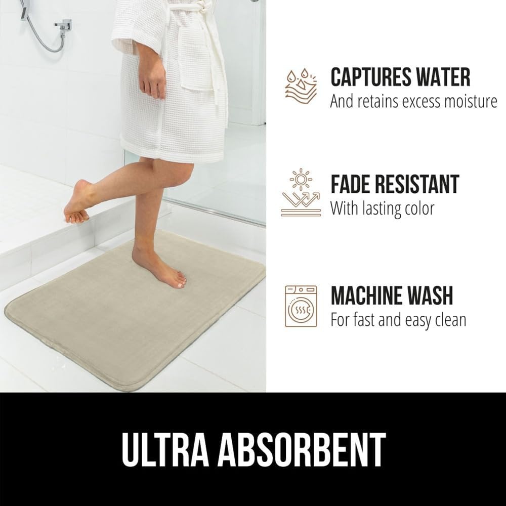 image:imageGORILLA GRIP Thick Memory Foam Toilet Rug for Bathroom U Shaped Washable Soft Absorbent Velvet Topside Floor Mats Machine Wash Cushioned Luxury Rugs for Bath Room 225x195 Graphite GrayChampagne