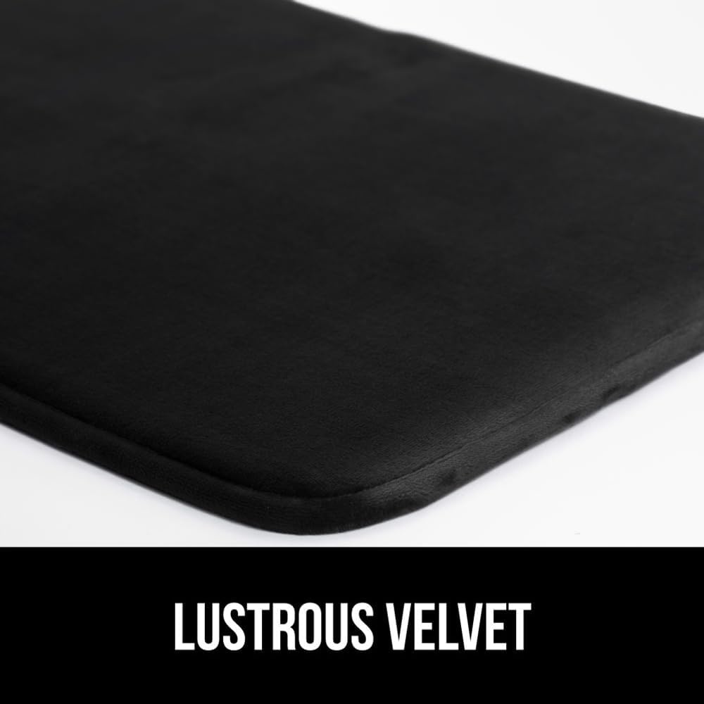 image:imageGORILLA GRIP Thick Memory Foam Toilet Rug for Bathroom U Shaped Washable Soft Absorbent Velvet Topside Floor Mats Machine Wash Cushioned Luxury Rugs for Bath Room 225x195 Graphite GrayBlack