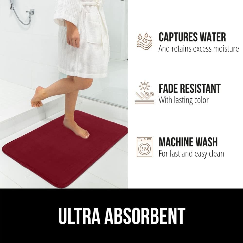 image:imageGORILLA GRIP Thick Memory Foam Toilet Rug for Bathroom U Shaped Washable Soft Absorbent Velvet Topside Floor Mats Machine Wash Cushioned Luxury Rugs for Bath Room 225x195 Graphite GrayBurgundy