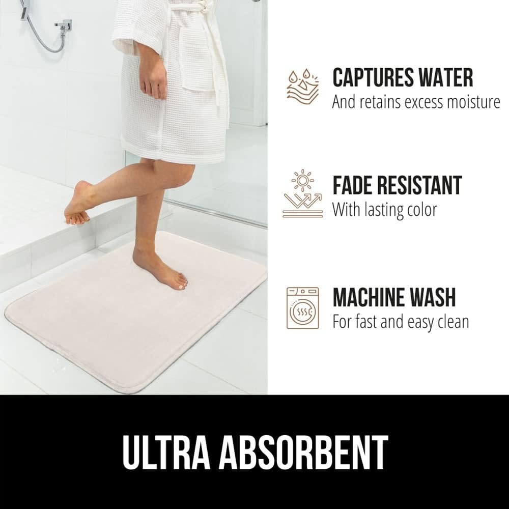 image:imageGORILLA GRIP Thick Memory Foam Toilet Rug for Bathroom U Shaped Washable Soft Absorbent Velvet Topside Floor Mats Machine Wash Cushioned Luxury Rugs for Bath Room 225x195 Graphite GrayCream