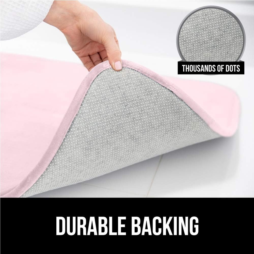 image:imageGORILLA GRIP Thick Memory Foam Toilet Rug for Bathroom U Shaped Washable Soft Absorbent Velvet Topside Floor Mats Machine Wash Cushioned Luxury Rugs for Bath Room 225x195 Graphite GrayPink