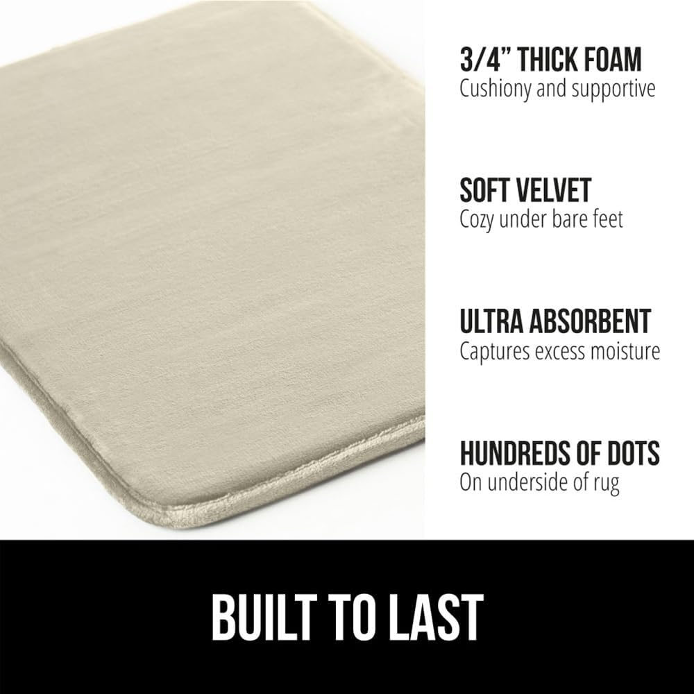image:imageGORILLA GRIP Thick Memory Foam Toilet Rug for Bathroom U Shaped Washable Soft Absorbent Velvet Topside Floor Mats Machine Wash Cushioned Luxury Rugs for Bath Room 225x195 Graphite GrayChampagne