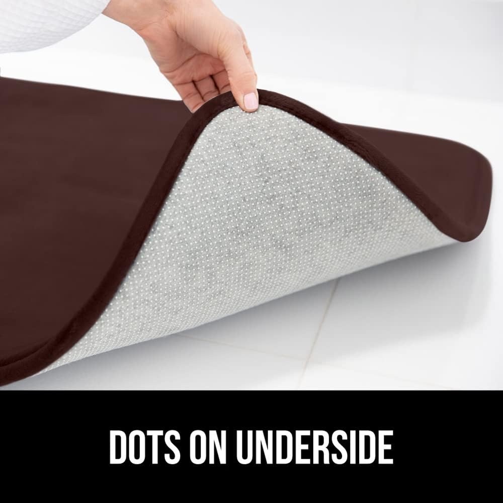 image:imageGORILLA GRIP Thick Memory Foam Toilet Rug for Bathroom U Shaped Washable Soft Absorbent Velvet Topside Floor Mats Machine Wash Cushioned Luxury Rugs for Bath Room 225x195 Graphite GrayBrown