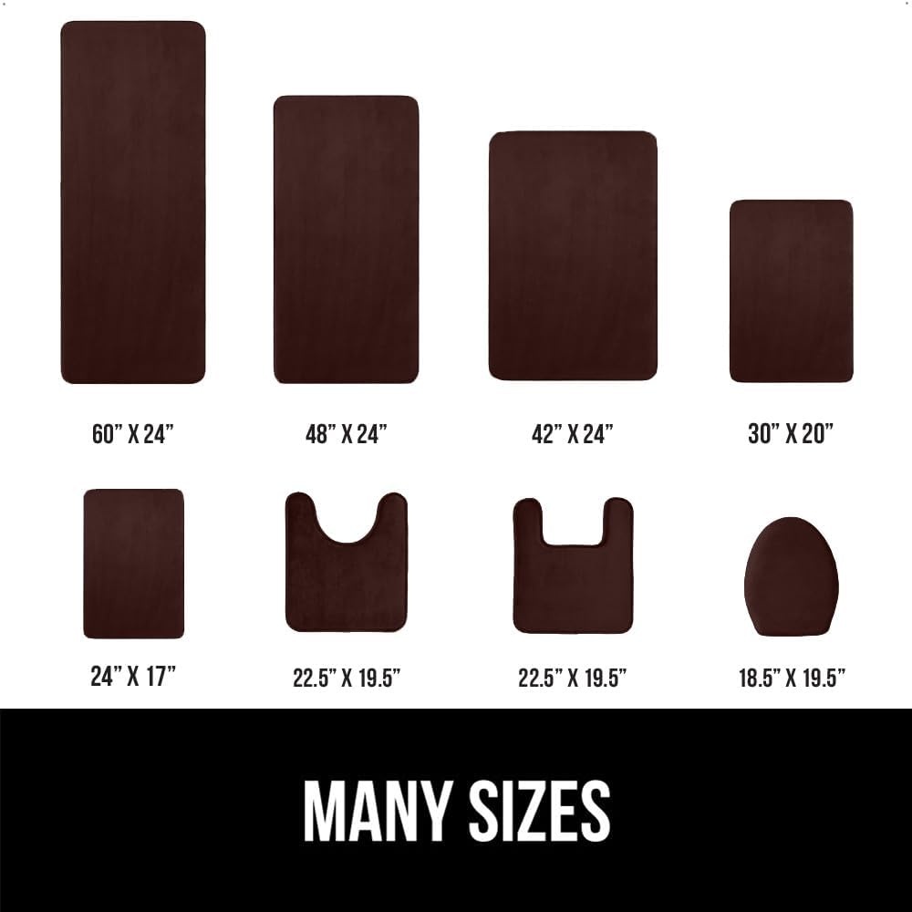 image:imageGORILLA GRIP Thick Memory Foam Toilet Rug for Bathroom U Shaped Washable Soft Absorbent Velvet Topside Floor Mats Machine Wash Cushioned Luxury Rugs for Bath Room 225x195 Graphite GrayBrown