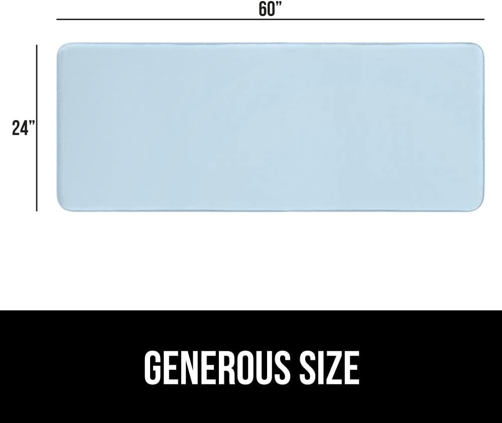 image:imageGORILLA GRIP Thick Memory Foam Toilet Rug for Bathroom U Shaped Washable Soft Absorbent Velvet Topside Floor Mats Machine Wash Cushioned Luxury Rugs for Bath Room 225x195 Graphite GrayLight Blue