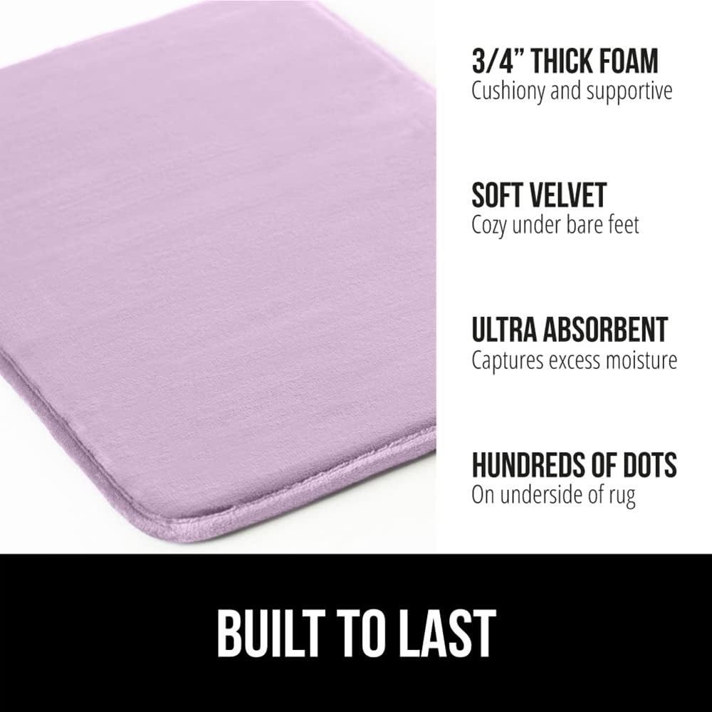 image:imageGORILLA GRIP Thick Memory Foam Toilet Rug for Bathroom U Shaped Washable Soft Absorbent Velvet Topside Floor Mats Machine Wash Cushioned Luxury Rugs for Bath Room 225x195 Graphite GraySoft Purple