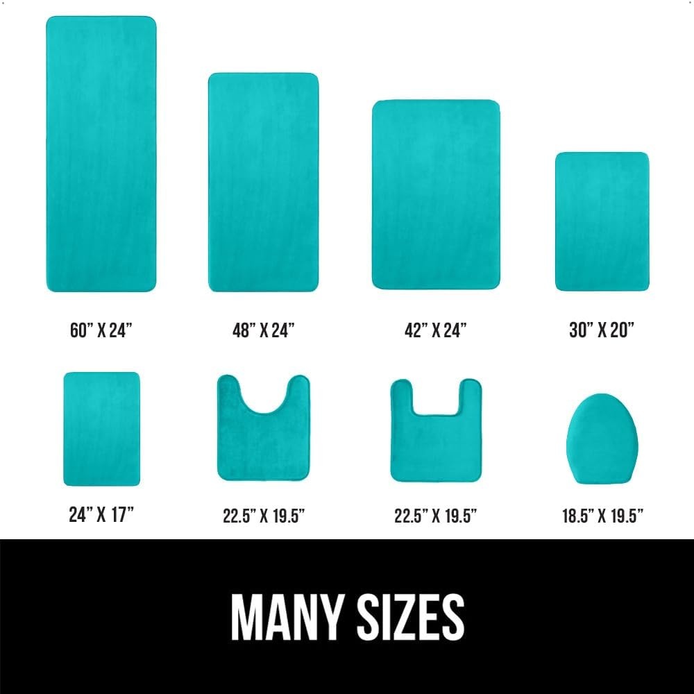 image:imageGORILLA GRIP Thick Memory Foam Toilet Rug for Bathroom U Shaped Washable Soft Absorbent Velvet Topside Floor Mats Machine Wash Cushioned Luxury Rugs for Bath Room 225x195 Graphite GrayTurquoise