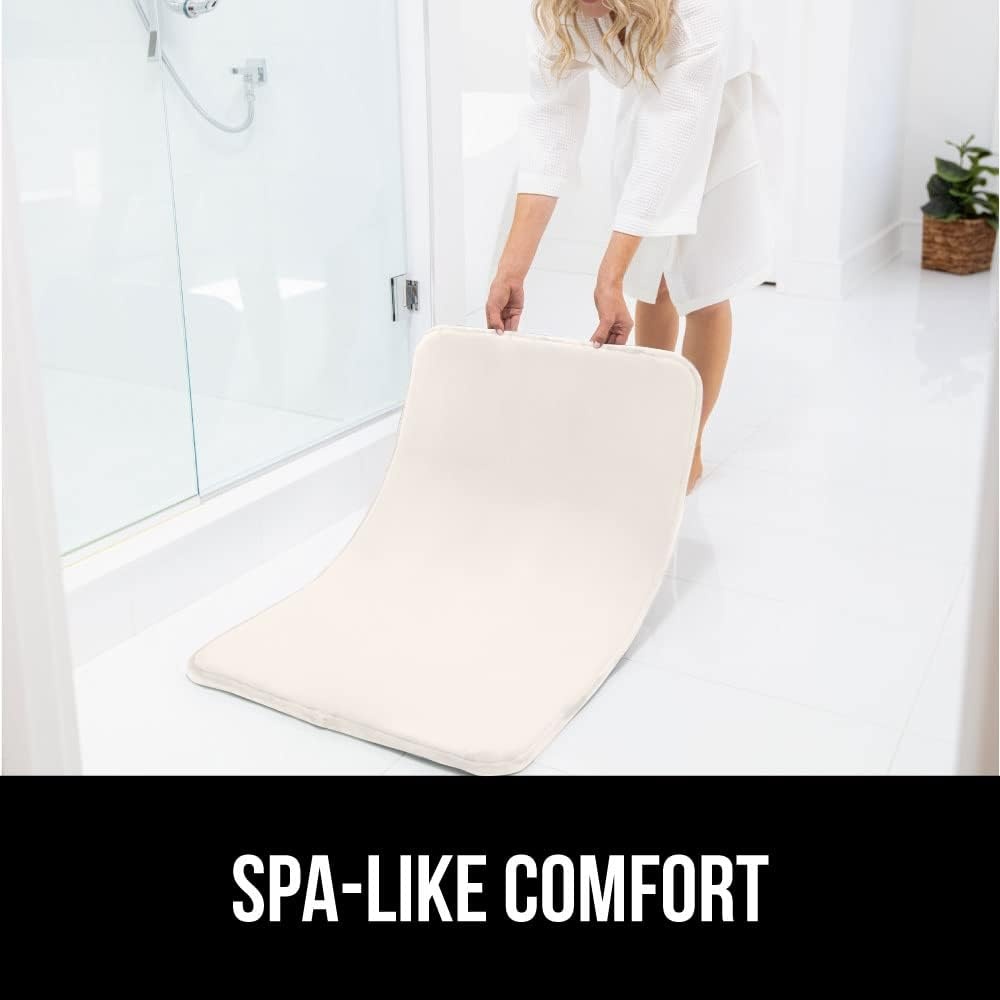 image:imageGORILLA GRIP Thick Memory Foam Toilet Rug for Bathroom U Shaped Washable Soft Absorbent Velvet Topside Floor Mats Machine Wash Cushioned Luxury Rugs for Bath Room 225x195 Graphite GrayCream