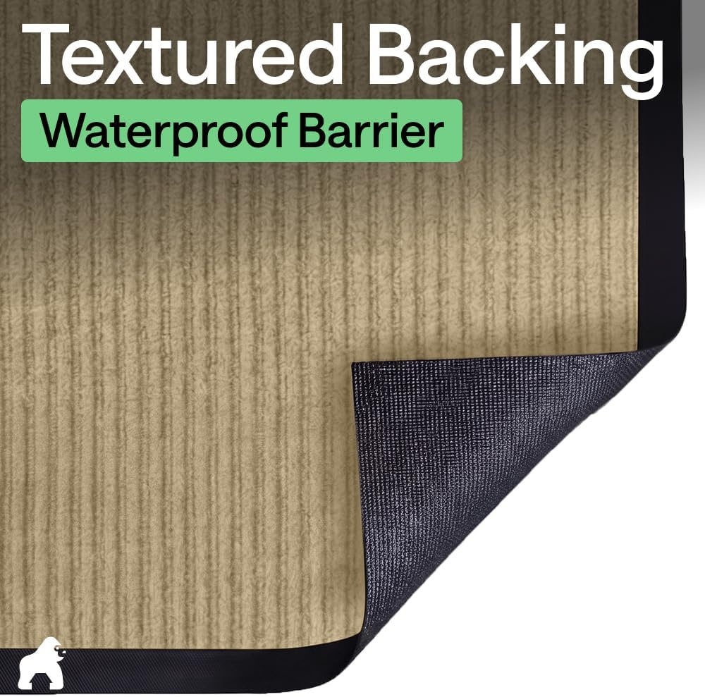 image:imageGORILLA GRIP Waterproof Traffic Guard Door Mat 72x48 Heavy Duty Entryway Floor Mats Strong Backing Commercial Utility Rugs Office Hallway Garage Home Low Profile Carpet Runner BlackBeige