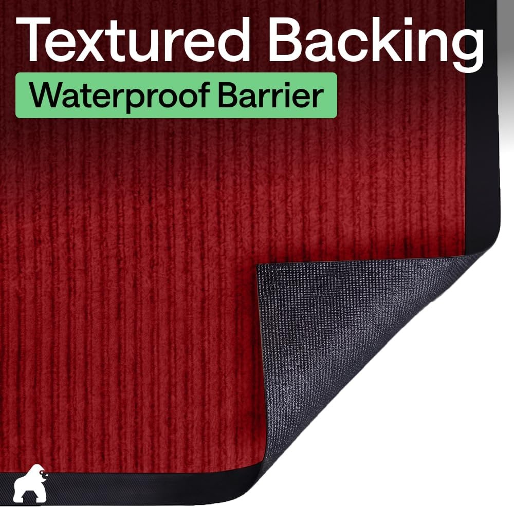 image:imageGORILLA GRIP Waterproof Traffic Guard Door Mat 72x48 Heavy Duty Entryway Floor Mats Strong Backing Commercial Utility Rugs Office Hallway Garage Home Low Profile Carpet Runner BlackRed