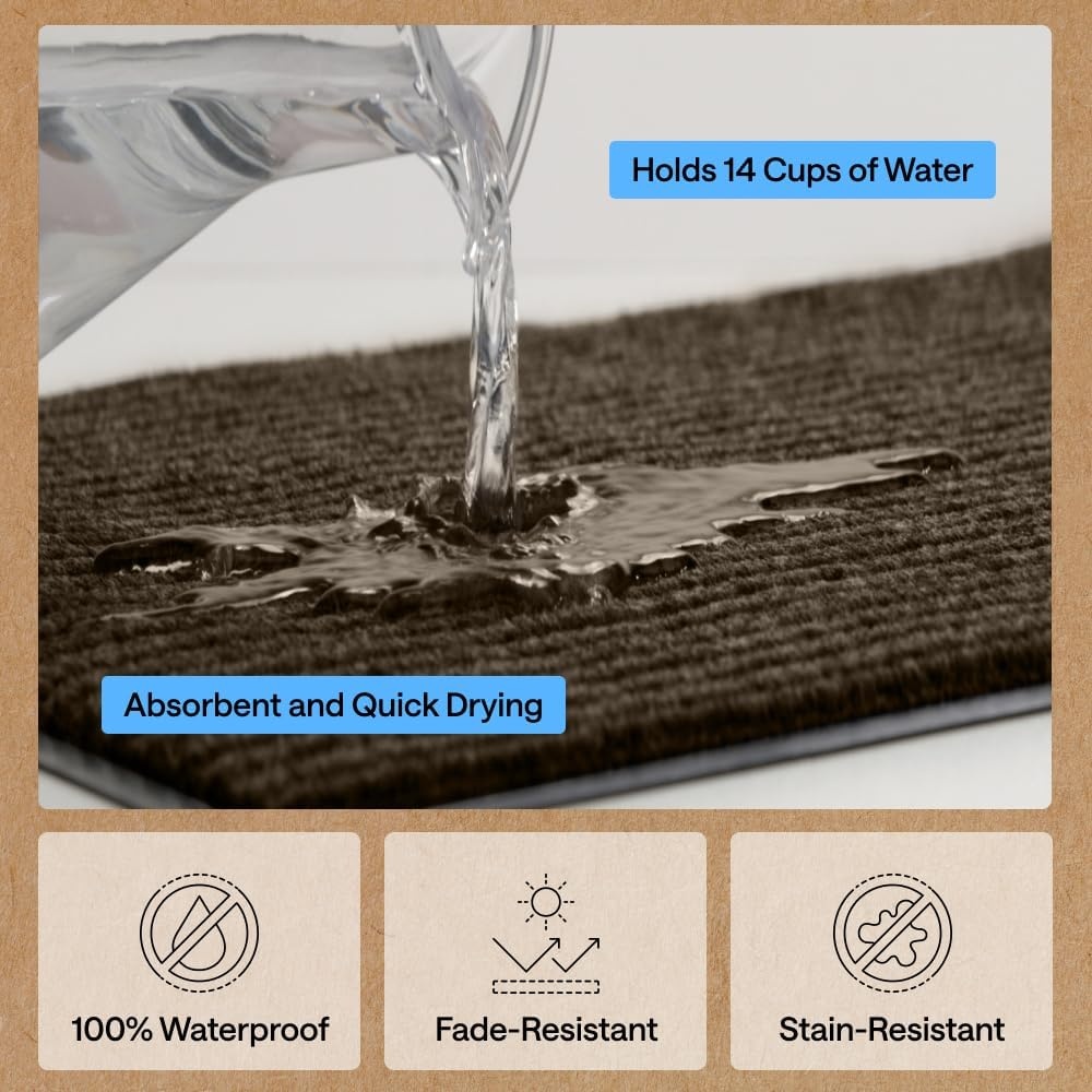 image:imageGORILLA GRIP Waterproof Traffic Guard Door Mat 72x48 Heavy Duty Entryway Floor Mats Strong Backing Commercial Utility Rugs Office Hallway Garage Home Low Profile Carpet Runner BlackBrown