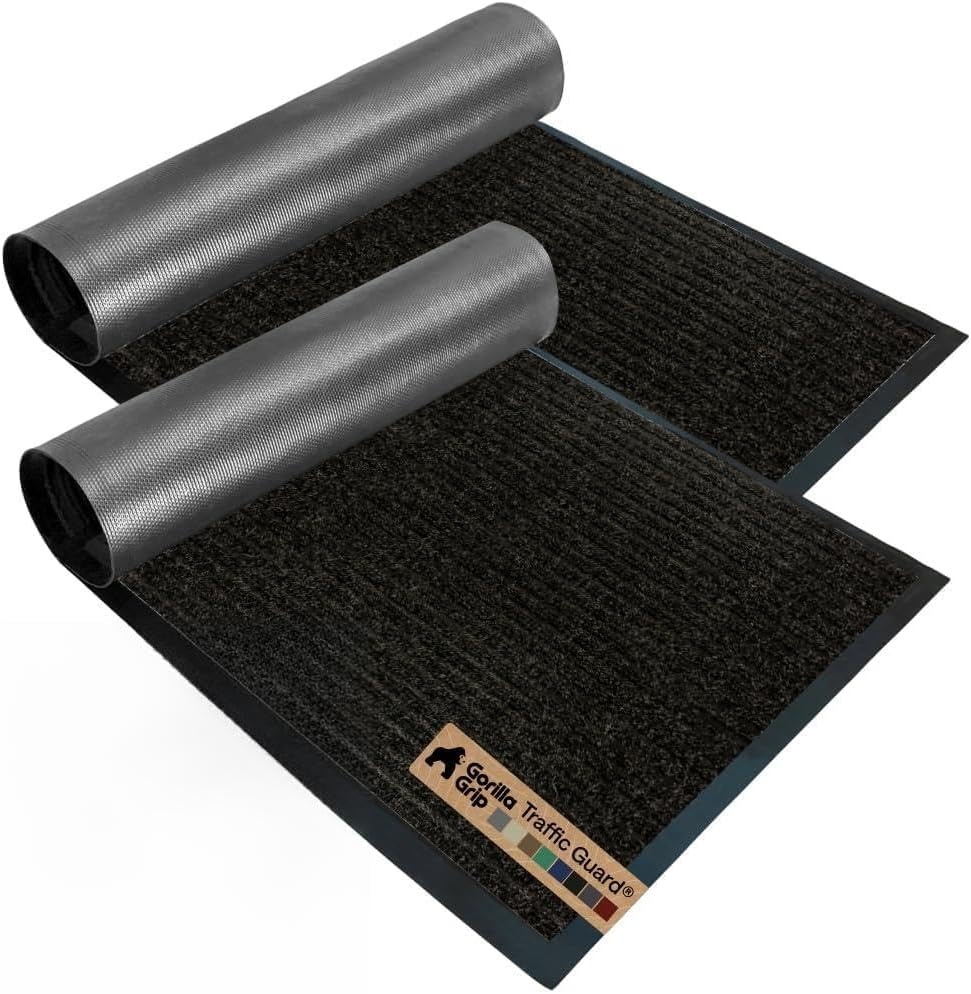 image:imageGORILLA GRIP Waterproof Traffic Guard Door Mat 72x48 Heavy Duty Entryway Floor Mats Strong Backing Commercial Utility Rugs Office Hallway Garage Home Low Profile Carpet Runner BlackBlack