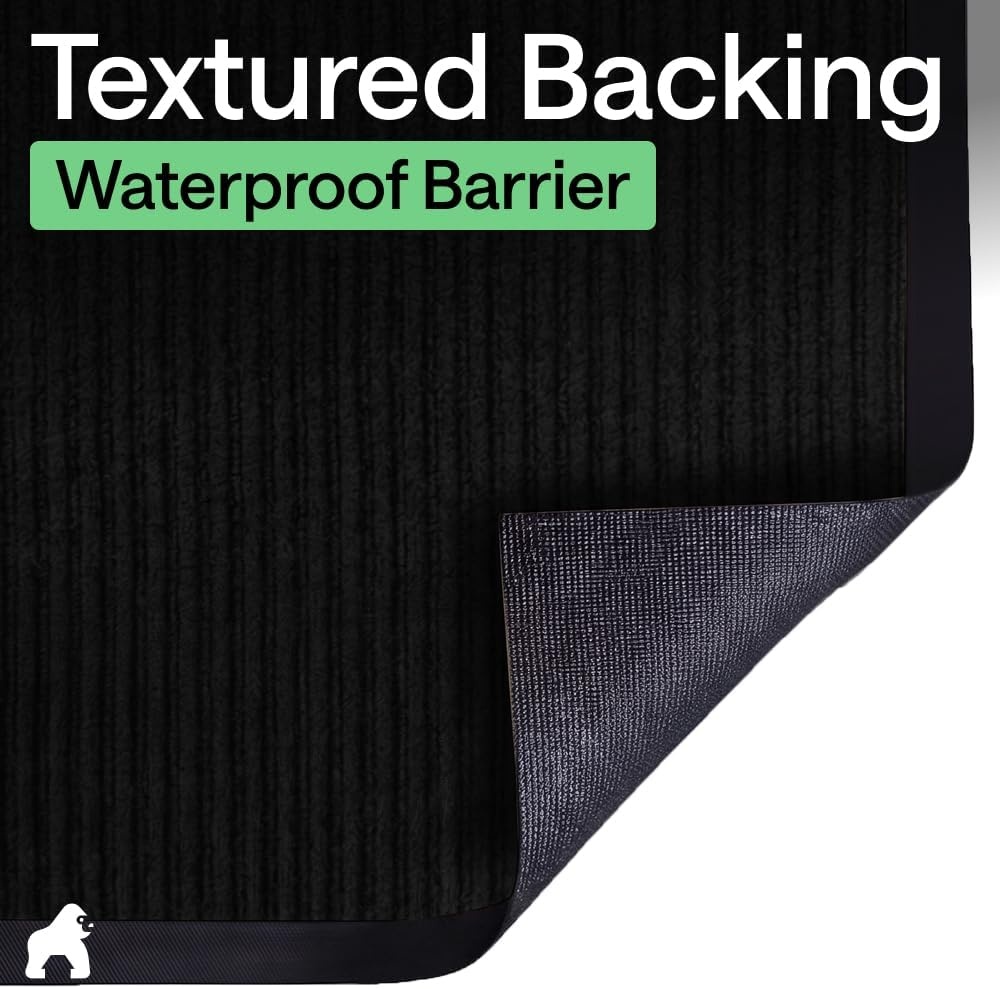 image:imageGORILLA GRIP Waterproof Traffic Guard Door Mat 72x48 Heavy Duty Entryway Floor Mats Strong Backing Commercial Utility Rugs Office Hallway Garage Home Low Profile Carpet Runner BlackBlack