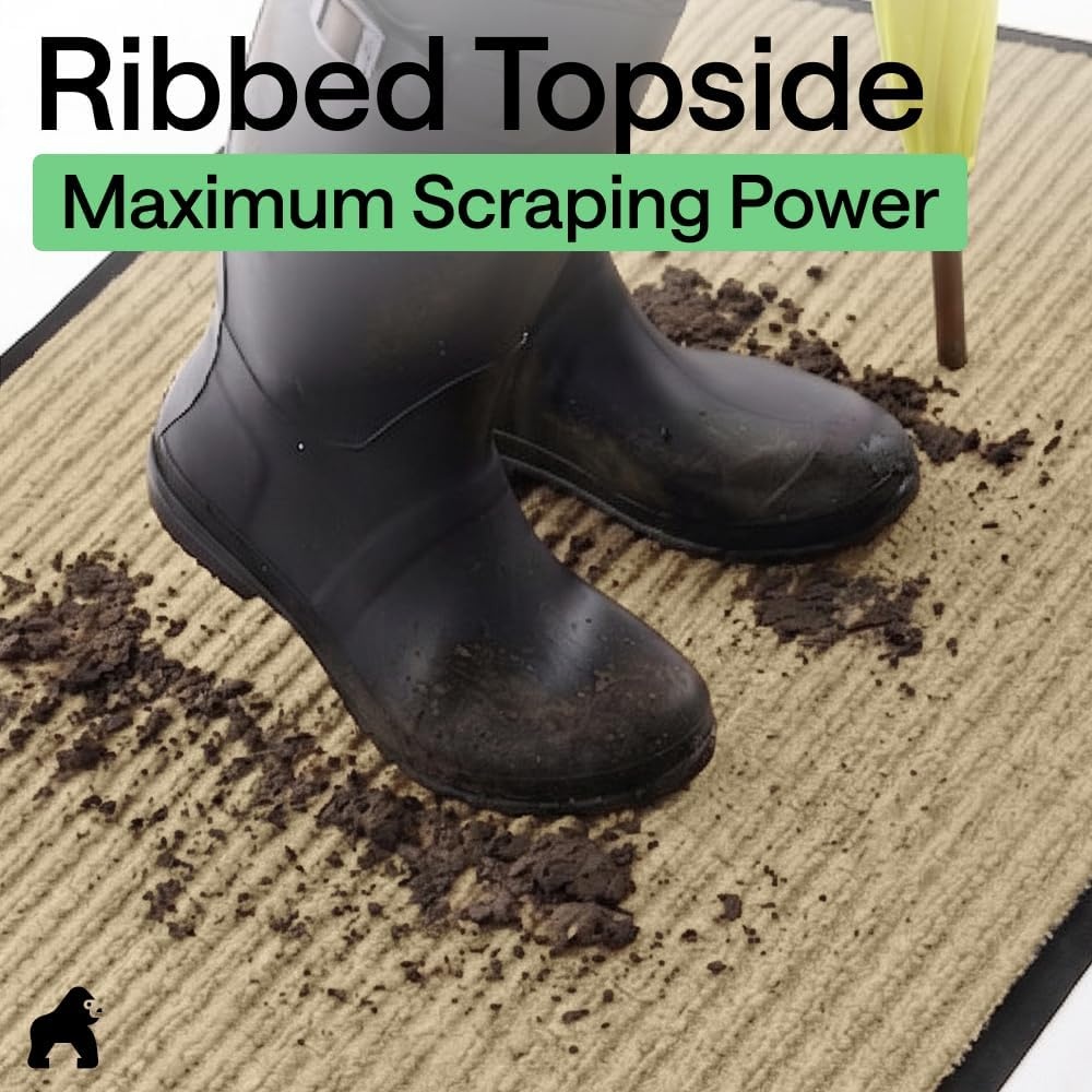 image:imageGORILLA GRIP Waterproof Traffic Guard Door Mat 72x48 Heavy Duty Entryway Floor Mats Strong Backing Commercial Utility Rugs Office Hallway Garage Home Low Profile Carpet Runner BlackBeige