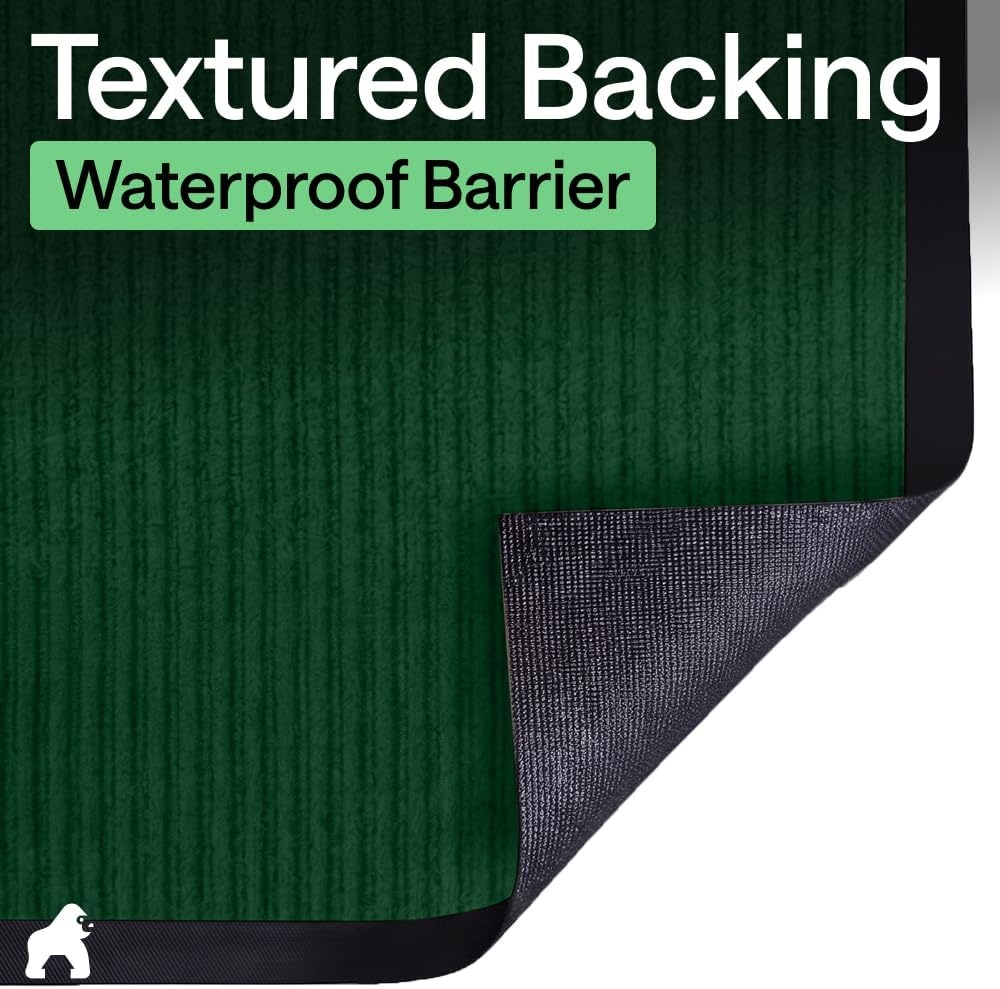 image:imageGORILLA GRIP Waterproof Traffic Guard Door Mat 72x48 Heavy Duty Entryway Floor Mats Strong Backing Commercial Utility Rugs Office Hallway Garage Home Low Profile Carpet Runner BlackGreen