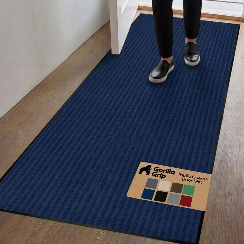 image:imageGORILLA GRIP Waterproof Traffic Guard Door Mat 72x48 Heavy Duty Entryway Floor Mats Strong Backing Commercial Utility Rugs Office Hallway Garage Home Low Profile Carpet Runner BlackBlue