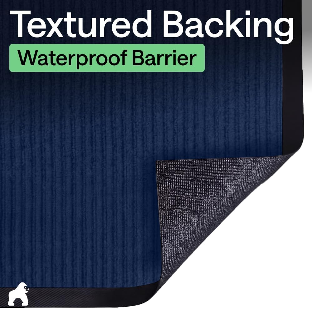 image:imageGORILLA GRIP Waterproof Traffic Guard Door Mat 72x48 Heavy Duty Entryway Floor Mats Strong Backing Commercial Utility Rugs Office Hallway Garage Home Low Profile Carpet Runner BlackBlue