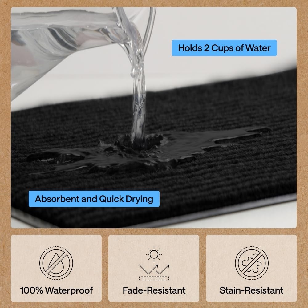 image:imageGORILLA GRIP Waterproof Traffic Guard Door Mat 72x48 Heavy Duty Entryway Floor Mats Strong Backing Commercial Utility Rugs Office Hallway Garage Home Low Profile Carpet Runner BlackBlack