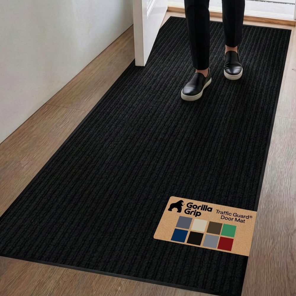image:imageGORILLA GRIP Waterproof Traffic Guard Door Mat 72x48 Heavy Duty Entryway Floor Mats Strong Backing Commercial Utility Rugs Office Hallway Garage Home Low Profile Carpet Runner BlackBlack