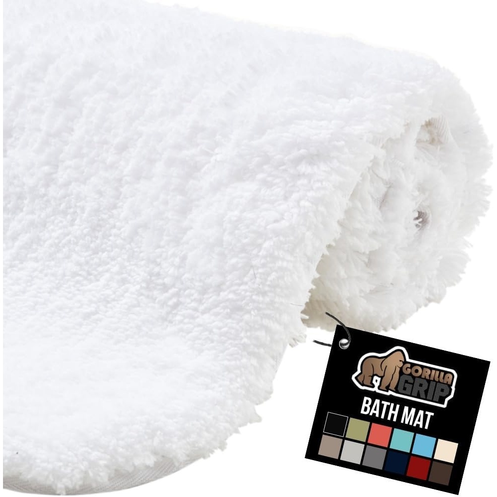 image:imageGORILLA GRIP Bathroom Rugs Ultra Soft Absorbent Mat Thick Plush Bath Rug Machine Washable Microfiber Quick Dry Mats for Shower Bathtub and Floor Home Decor Accessories 24x17 IvoryWhite