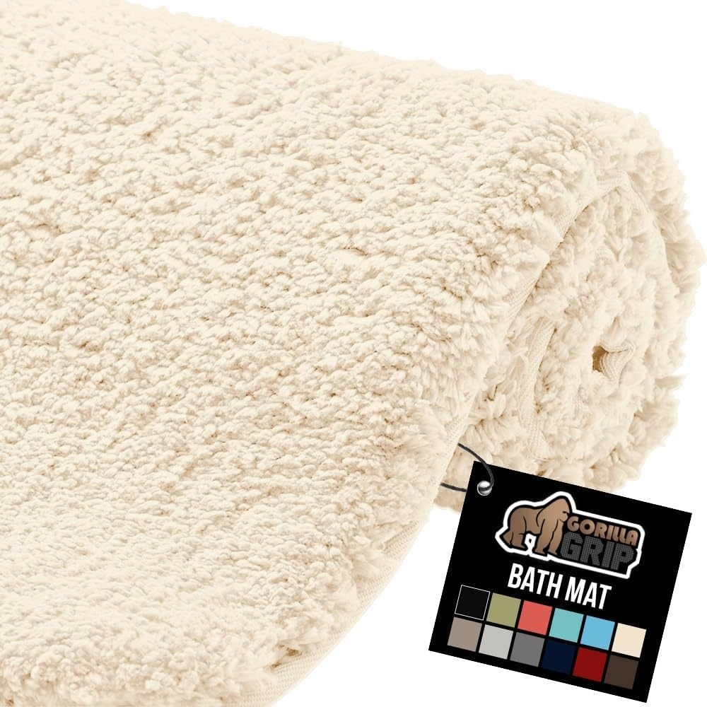 image:imageGORILLA GRIP Bathroom Rugs Ultra Soft Absorbent Mat Thick Plush Bath Rug Machine Washable Microfiber Quick Dry Mats for Shower Bathtub and Floor Home Decor Accessories 24x17 IvoryIvory