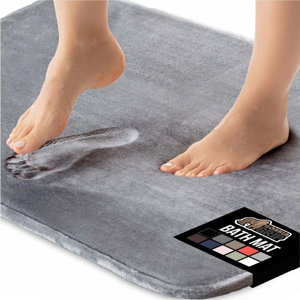 image:imageGORILLA GRIP Thick Memory Foam Toilet Rug for Bathroom U Shaped Washable Soft Absorbent Velvet Topside Floor Mats Machine Wash Cushioned Luxury Rugs for Bath Room 225x195 Graphite GrayGraphite Gray