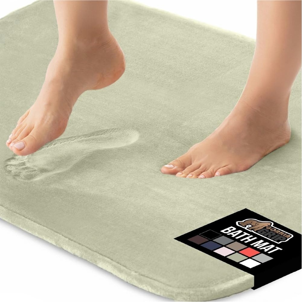 image:imageGORILLA GRIP Thick Memory Foam Toilet Rug for Bathroom U Shaped Washable Soft Absorbent Velvet Topside Floor Mats Machine Wash Cushioned Luxury Rugs for Bath Room 225x195 Graphite GraySage