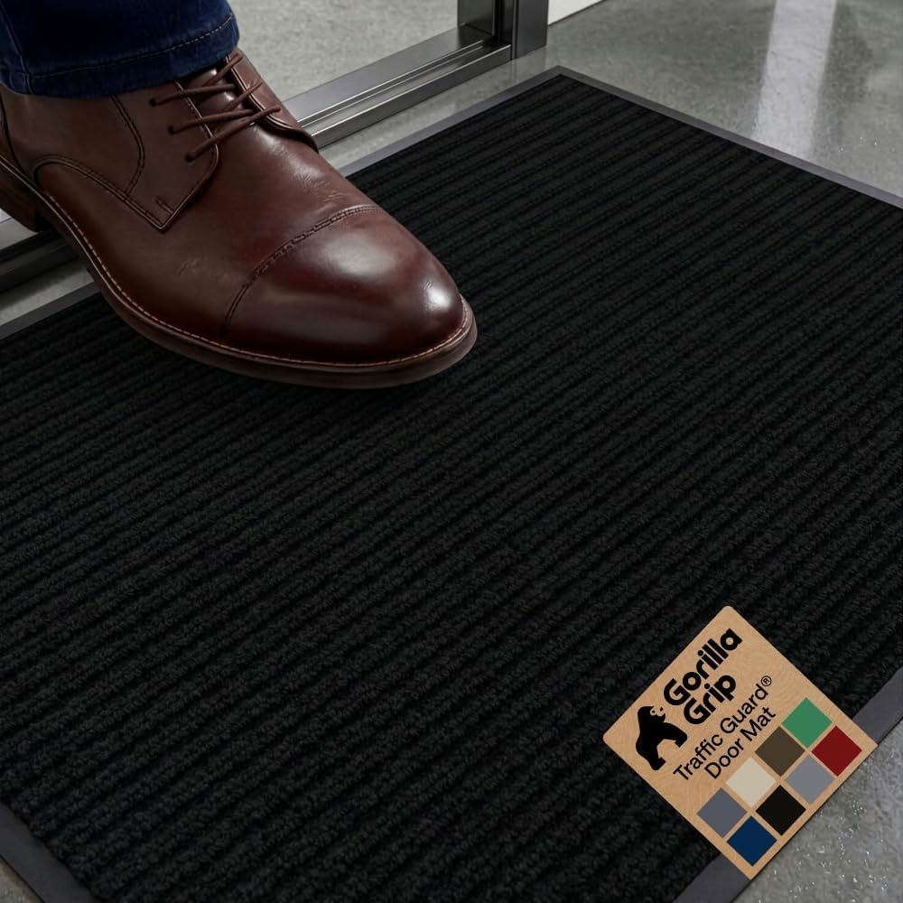 image:imageGORILLA GRIP Waterproof Traffic Guard Door Mat 72x48 Heavy Duty Entryway Floor Mats Strong Backing Commercial Utility Rugs Office Hallway Garage Home Low Profile Carpet Runner BlackBlack