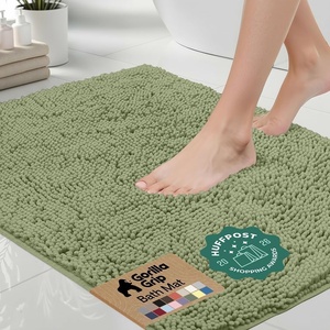 image:imageGORILLA GRIP Bath Rug Mat Thick Soft Absorbent Chenille Quick Dry Microfiber Mats Rubber Backing Machine Washable Shower Floor Rugs Bathroom Bathmat Home Decor Accessories 24x17 GreySage